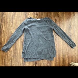 Elle Women’s Small Gray Long Sleeve Sweater with Lace Detail